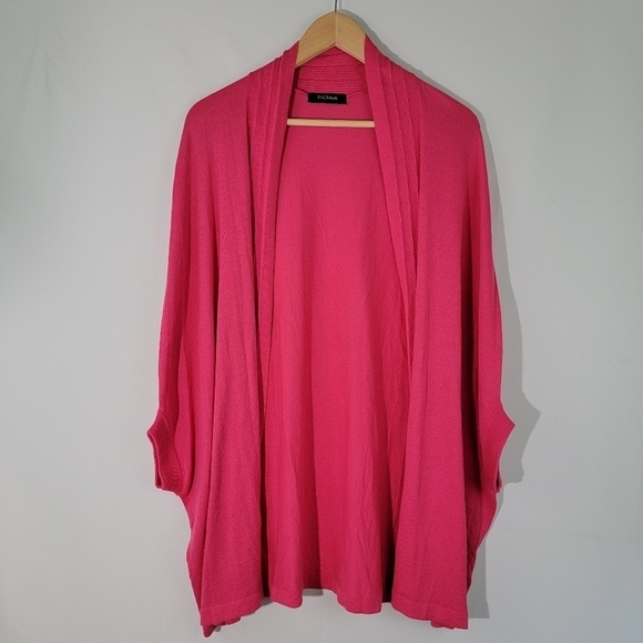 Escrava Women's Barbie Pink Cotton Blend Open Cardigan Sz M Dolman Sleeve - Picture 1 of 10